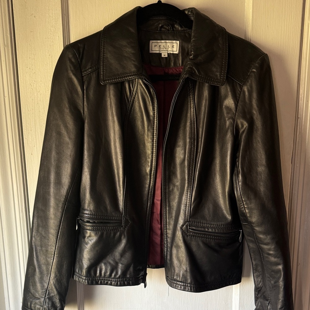 Pelle Studio Black Leather Jacket for Women
